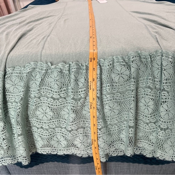 LOGO‎ Linens Lori Goldstein Sleeveless Aqua Teal Midi Dress Lace Hem Flowy 3X - Picture 12 of 12